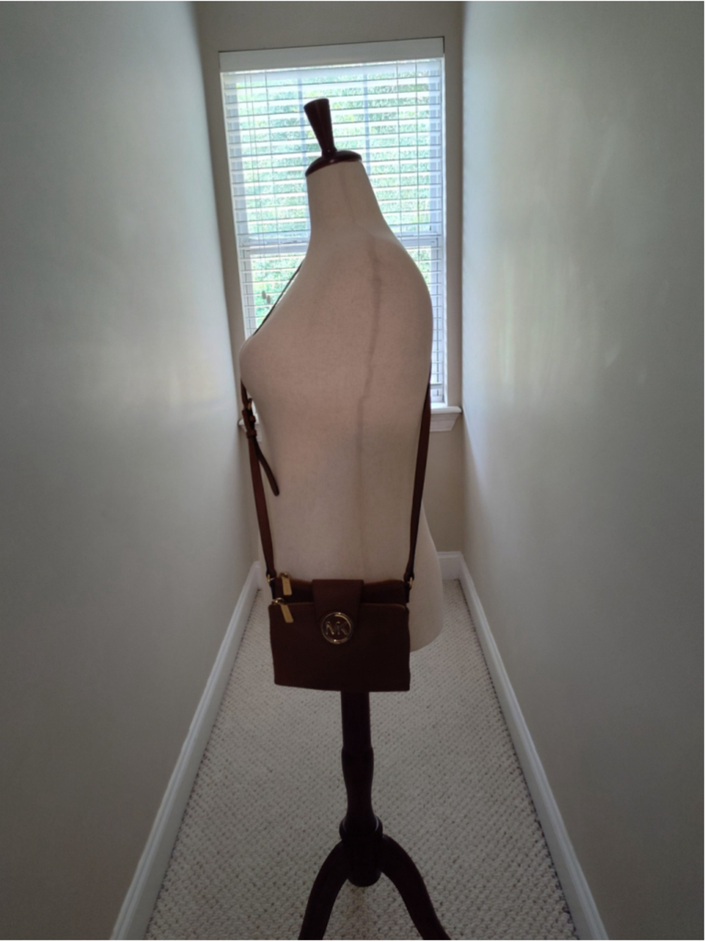 Women's Michael Kors Brown Gold Crossbody Bag One Size